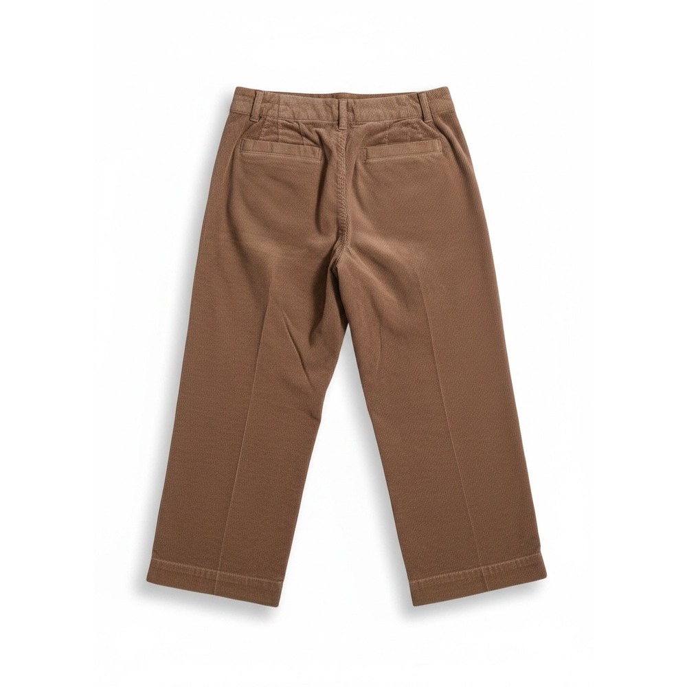 Quince Organic Stretch Corduroy Cropped Wide Leg Pants Womens 10 Warm Brown - Picture 5 of 11